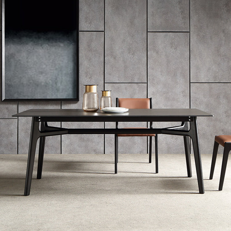 Modern Rectangle Dinette Set 1/4/5/7 Pieces Black Stone Top Indoor Dining Set