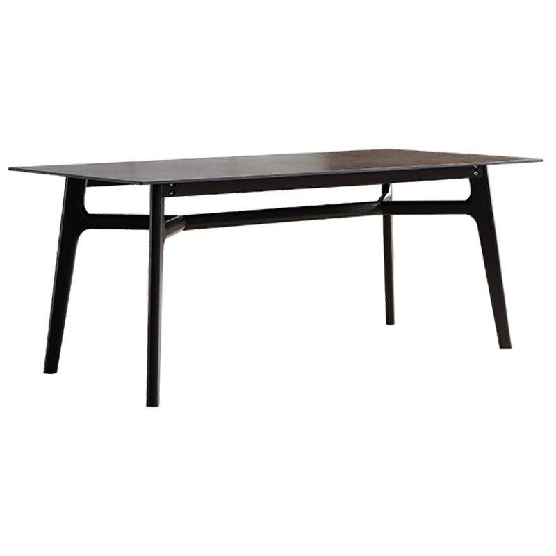 Modern Rectangle Dinette Set 1/4/5/7 Pieces Black Stone Top Indoor Dining Set