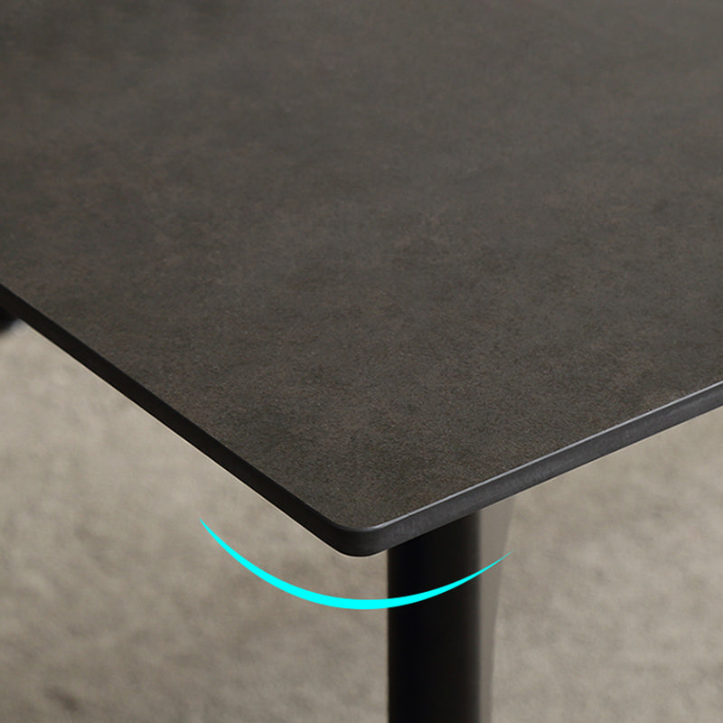 Modern Rectangle Dinette Set 1/4/5/7 Pieces Black Stone Top Indoor Dining Set