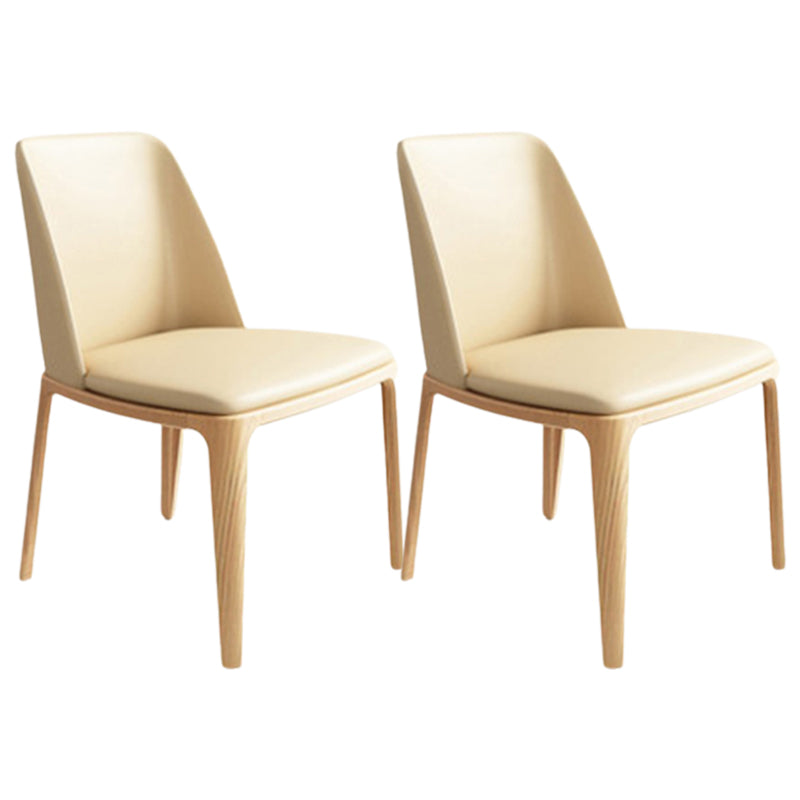 Contemporary Dining Set 1/2/5/7 Pcs Round Dining Table and Chairs with Solid Wood Frame