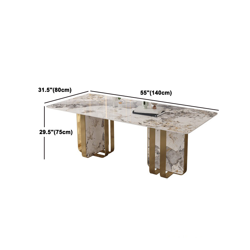 Glam Dining Table Set 1/2/3/5/7 Pcs Sintered Stone Dining Table with Upholstered Chairs