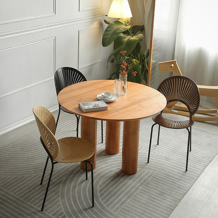 Solid Wood Dining Set 1/2/3/4 Pcs Round Dining Table with Windsor Chairs