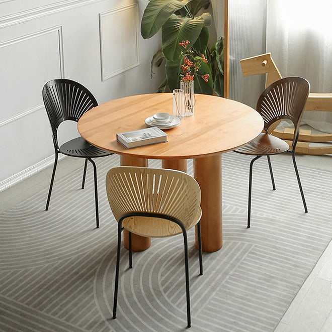 Solid Wood Dining Set 1/2/3/4 Pcs Round Dining Table with Windsor Chairs