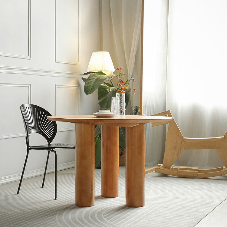 Solid Wood Dining Set 1/2/3/4 Pcs Round Dining Table with Windsor Chairs