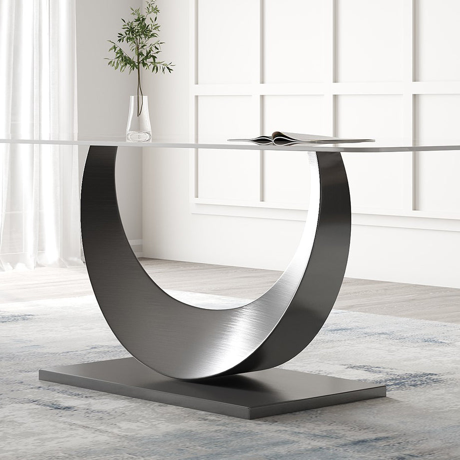 Modern Dining Room Set 1/3/4/5/8 Pcs Sintered Stone Top Table with Wingback Chairs