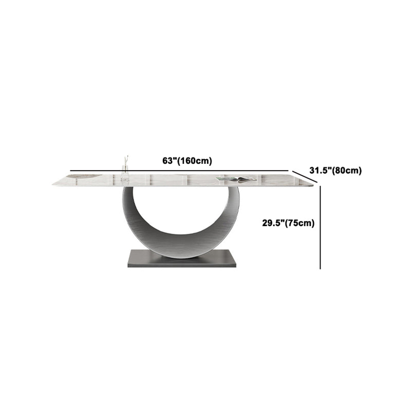 Modern Dining Room Set 1/3/4/5/8 Pcs Sintered Stone Top Table with Wingback Chairs