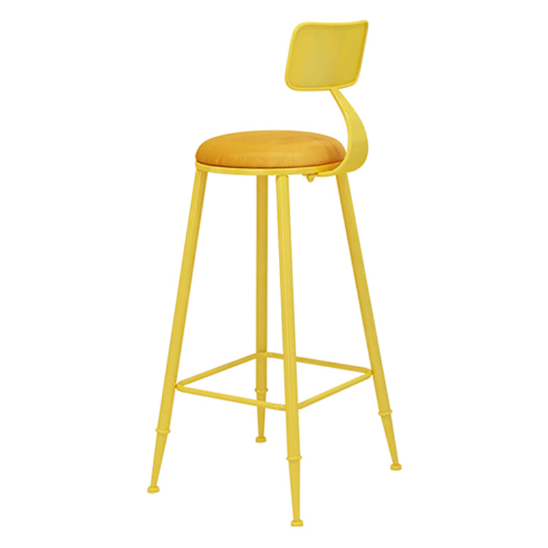 Scandinavian Metal Barstool Leather Barstools in Matte Finish for Indoor