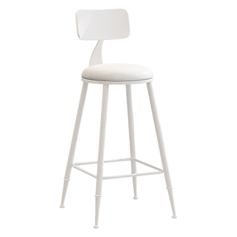 Scandinavian Metal Barstool Leather Barstools in Matte Finish for Indoor