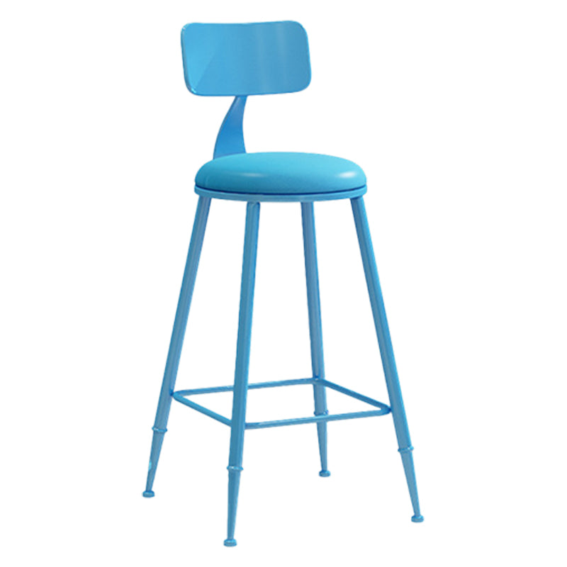 Scandinavian Metal Barstool Leather Barstools in Matte Finish for Indoor