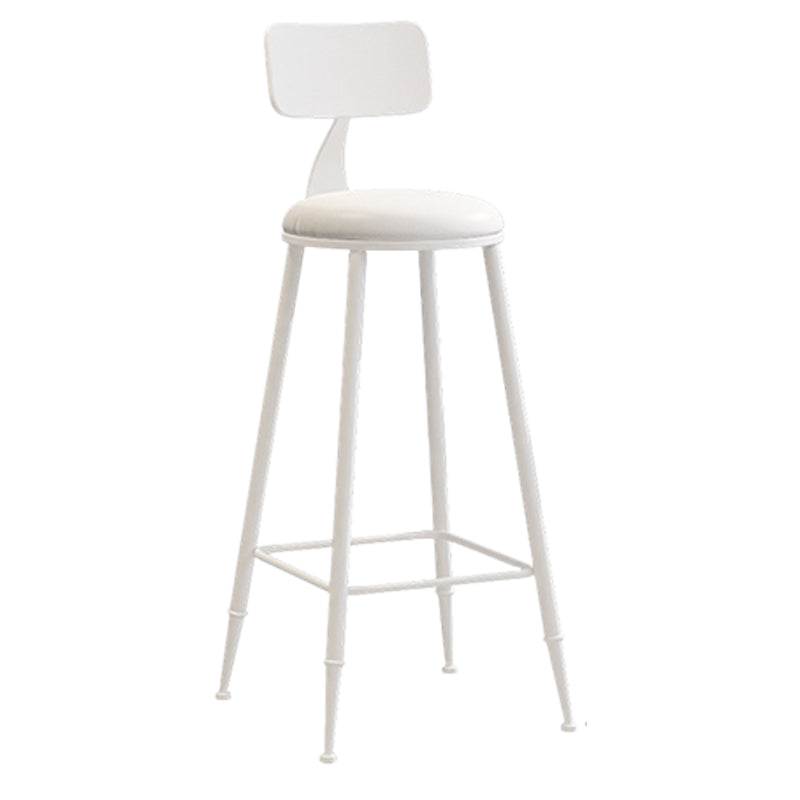 Scandinavian Metal Barstool Leather Barstools in Matte Finish for Indoor