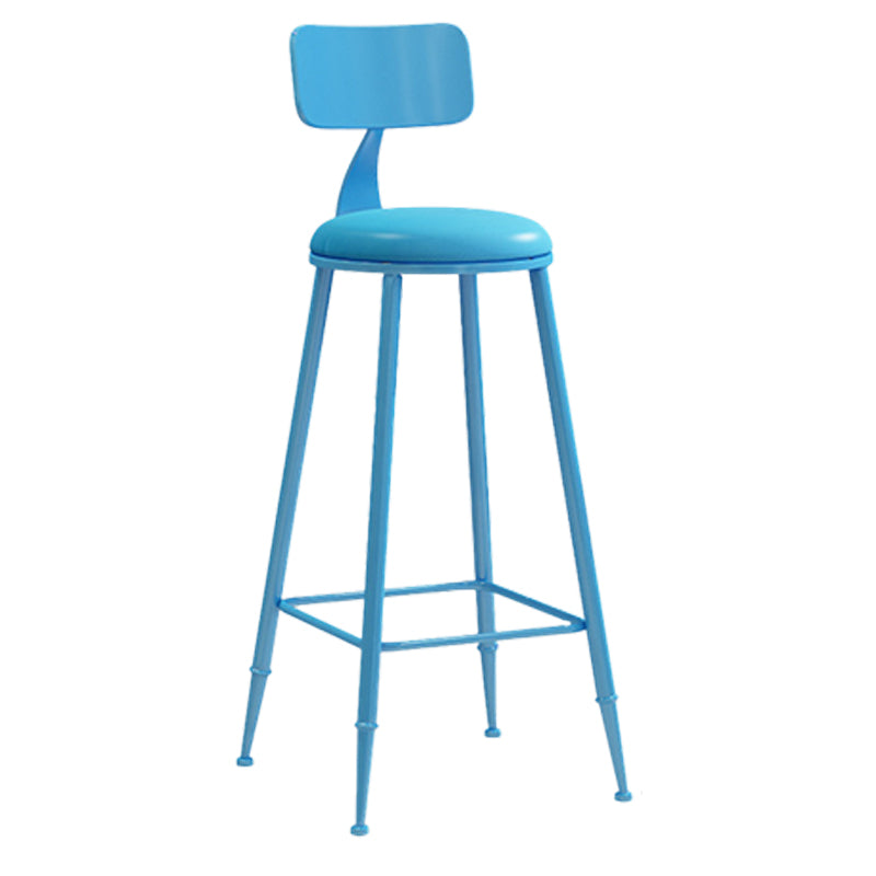 Scandinavian Metal Barstool Leather Barstools in Matte Finish for Indoor