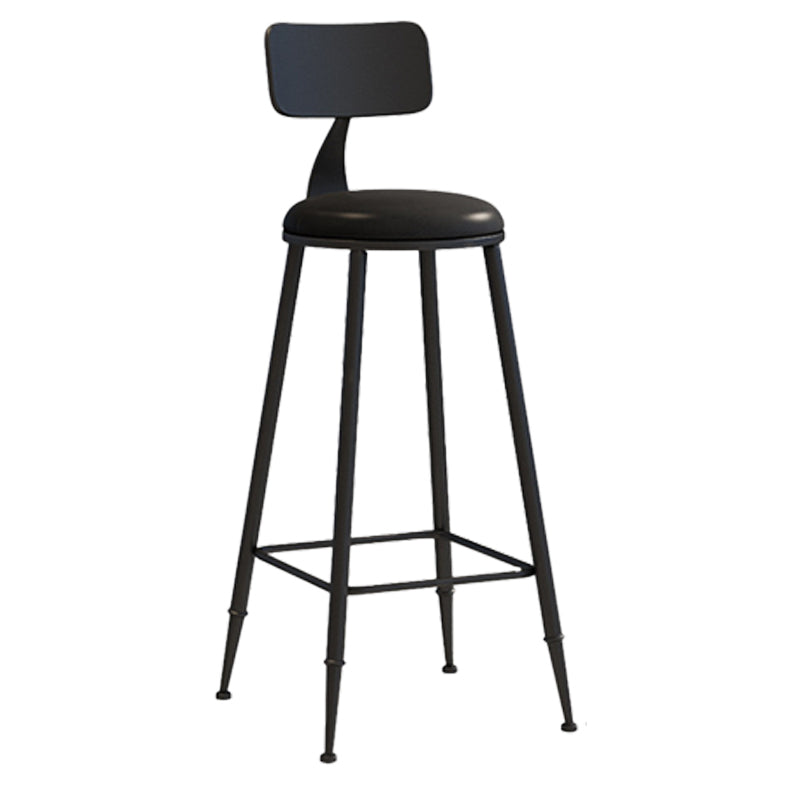 Scandinavian Metal Barstool Leather Barstools in Matte Finish for Indoor