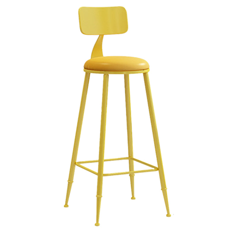 Scandinavian Metal Barstool Leather Barstools in Matte Finish for Indoor