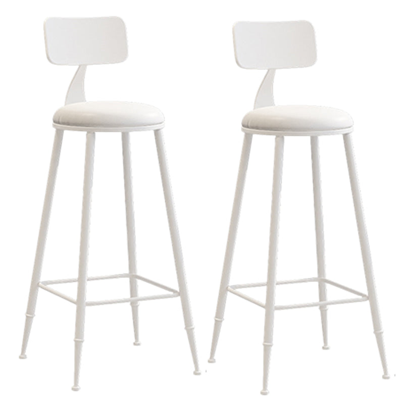 Scandinavian Metal Barstool Leather Barstools in Matte Finish for Indoor