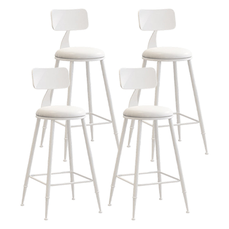 Scandinavian Metal Barstool Leather Barstools in Matte Finish for Indoor