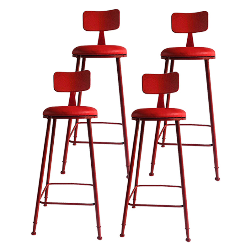 Scandinavian Metal Barstool Leather Barstools in Matte Finish for Indoor