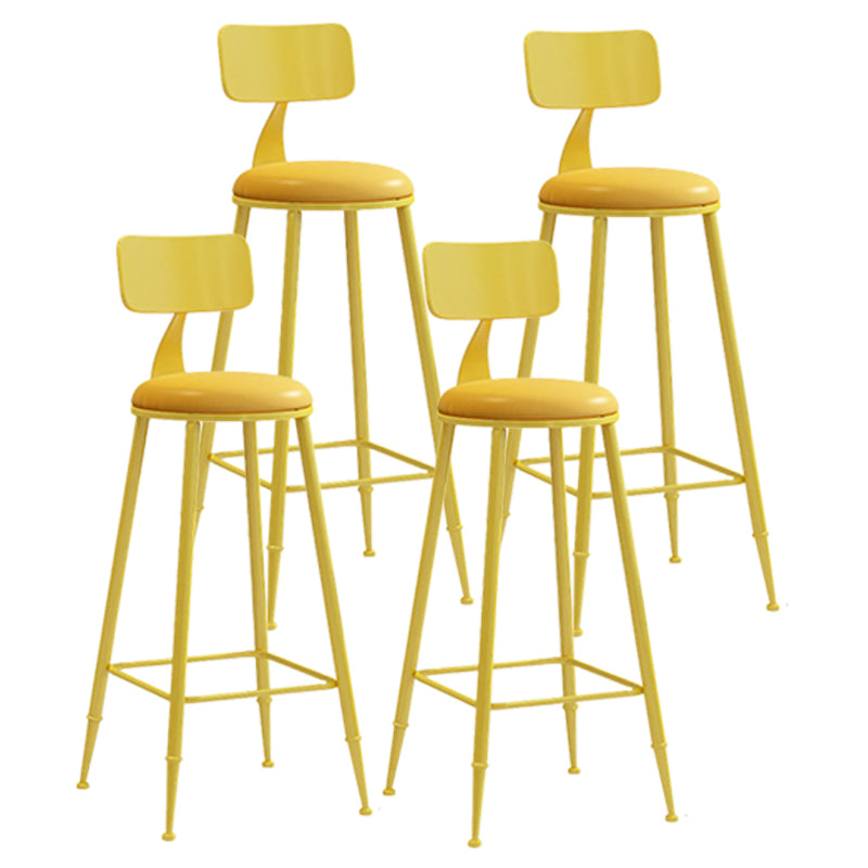 Scandinavian Metal Barstool Leather Barstools in Matte Finish for Indoor