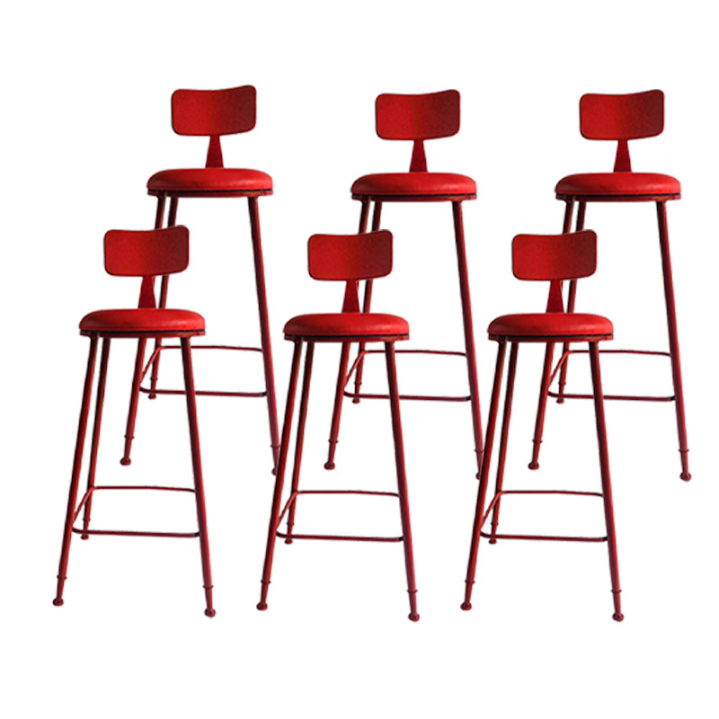 Scandinavian Metal Barstool Leather Barstools in Matte Finish for Indoor