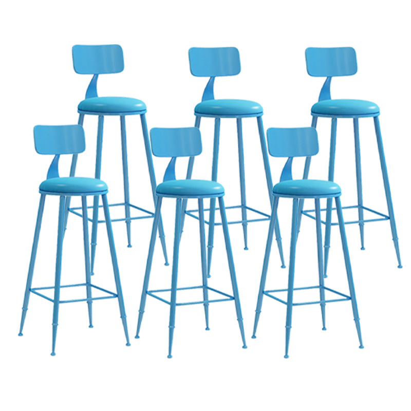 Scandinavian Metal Barstool Leather Barstools in Matte Finish for Indoor
