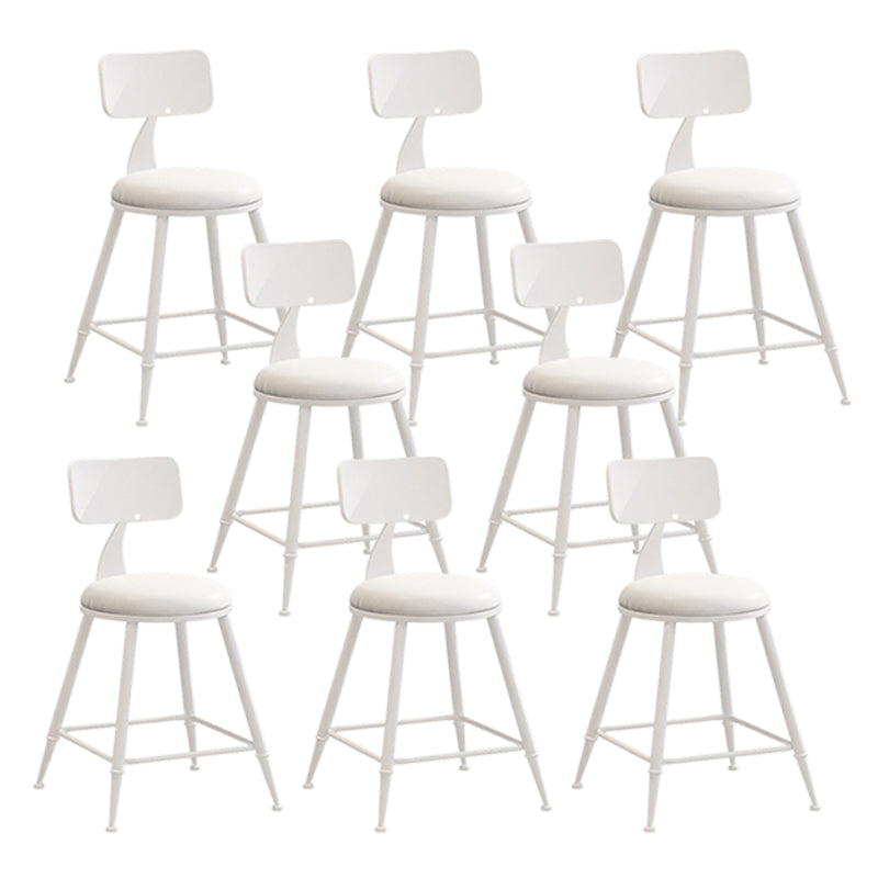 Scandinavian Metal Barstool Leather Barstools in Matte Finish for Indoor