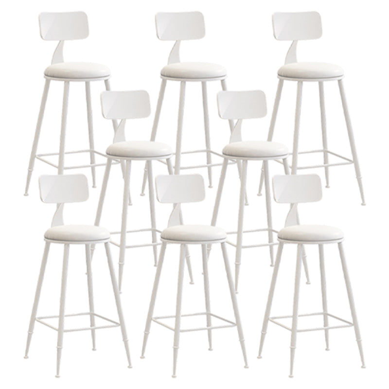 Scandinavian Metal Barstool Leather Barstools in Matte Finish for Indoor