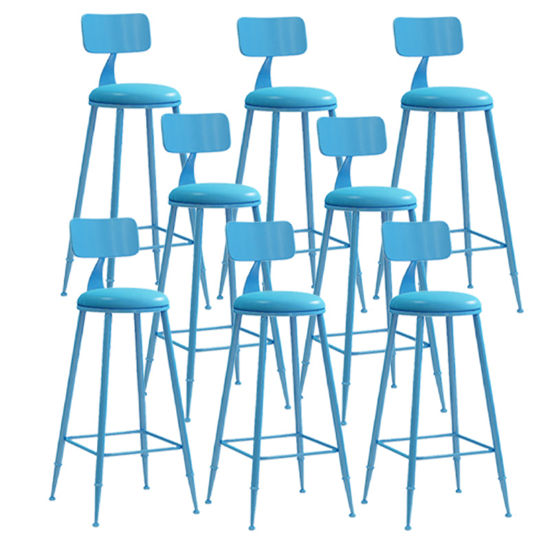 Scandinavian Metal Barstool Leather Barstools in Matte Finish for Indoor