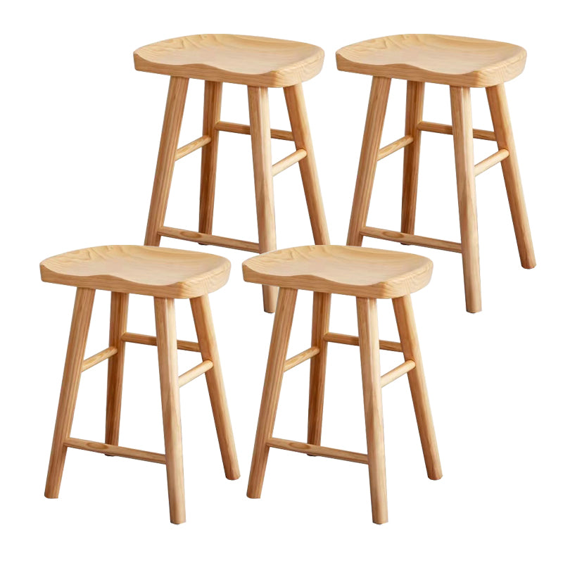 Natural Backless Counter Stool Contemporary Pine Wood Counter Stool