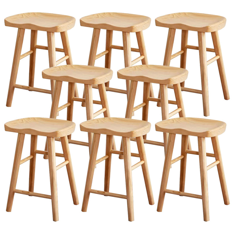 Natural Backless Counter Stool Contemporary Pine Wood Counter Stool