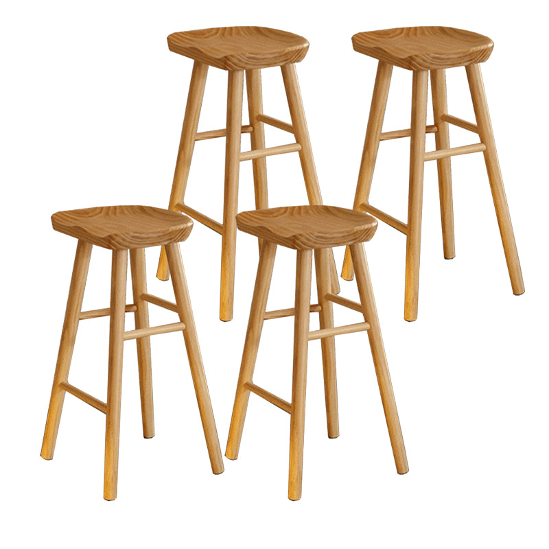 Natural Backless Counter Stool Contemporary Pine Wood Counter Stool