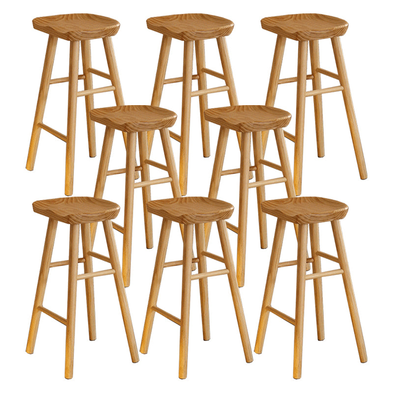 Natural Backless Counter Stool Contemporary Pine Wood Counter Stool