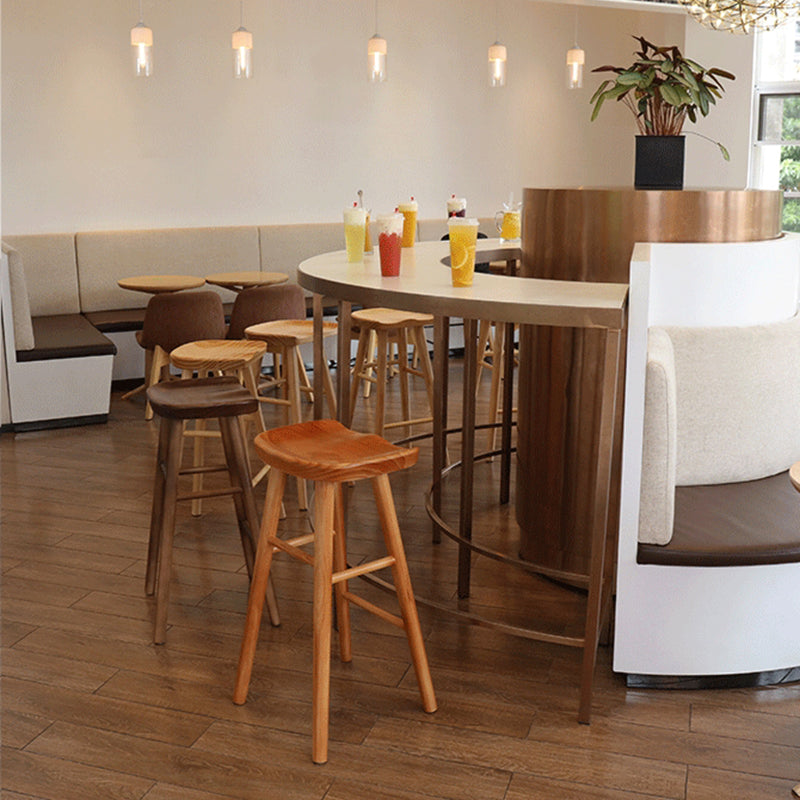 Natural Backless Counter Stool Contemporary Pine Wood Counter Stool