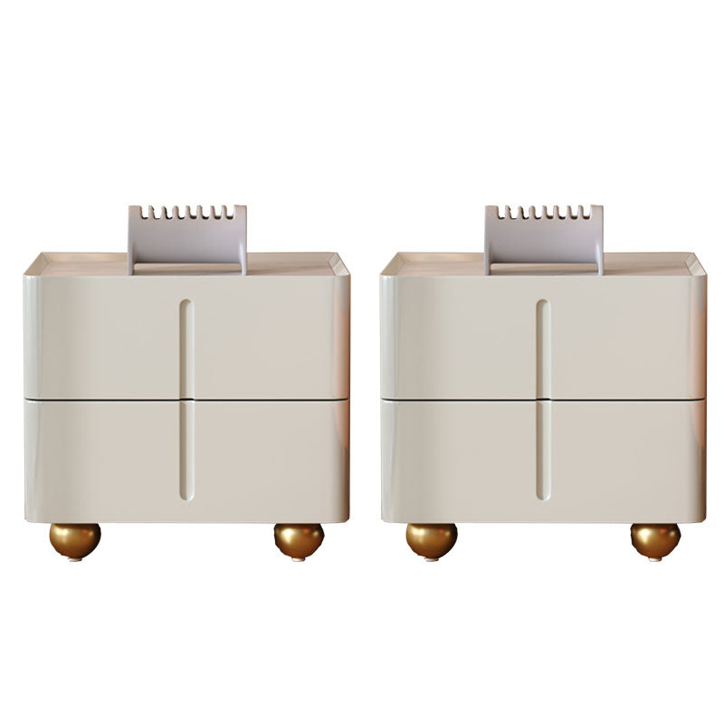 Faux Marble Bedside Cabinet 2 Drawers Storage Bed Nightstand