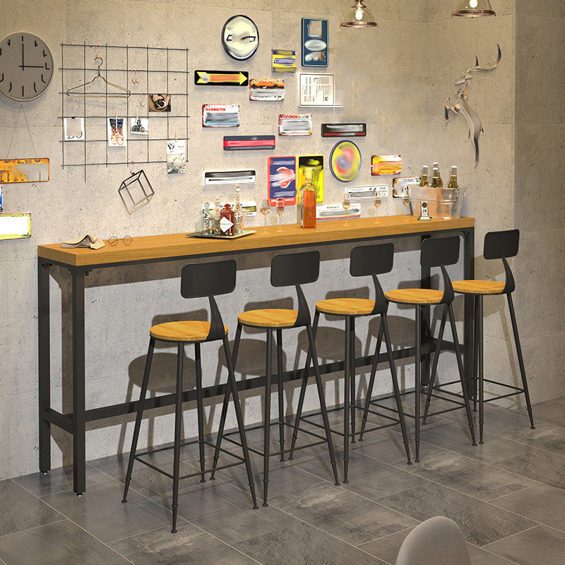 Industrial 1/2/6/11 Pieces Solid Wood Bar Table Set Rectangular Counter Set for Home Use