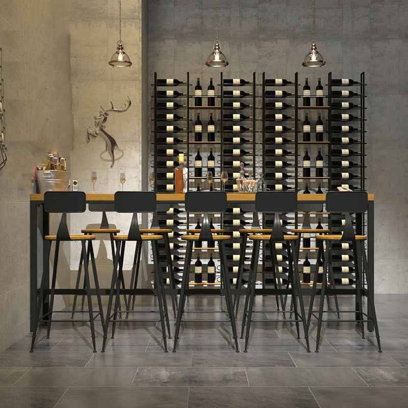 Industrial 1/2/6/11 Pieces Solid Wood Bar Table Set Rectangular Counter Set for Home Use