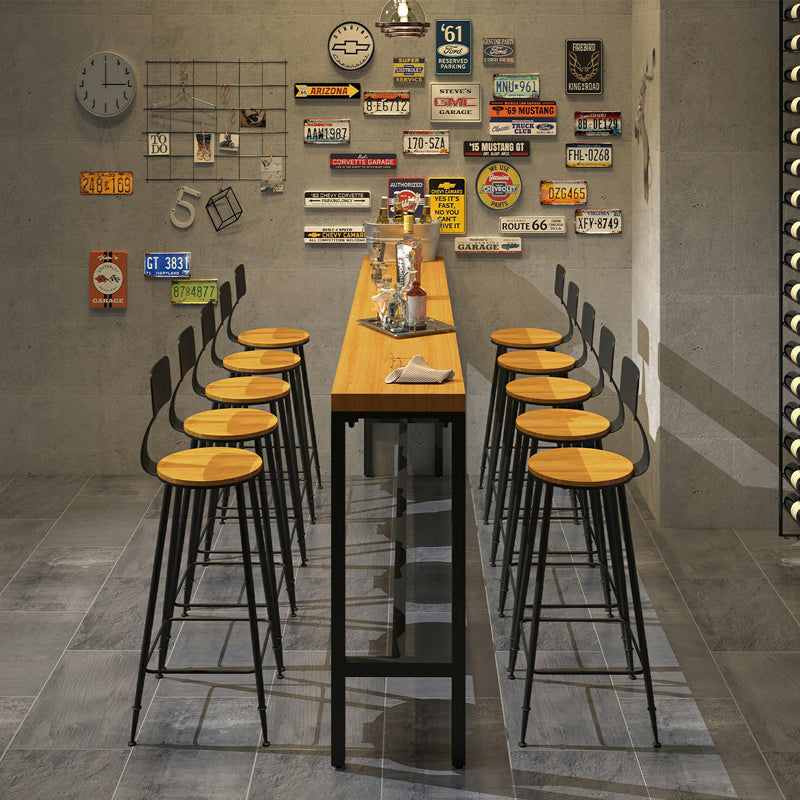 Industrial 1/2/6/11 Pieces Solid Wood Bar Table Set Rectangular Counter Set for Home Use