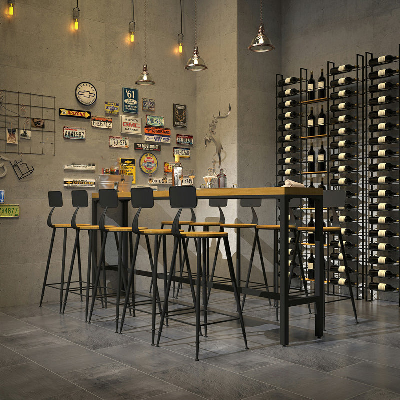 Industrial 1/2/6/11 Pieces Solid Wood Bar Table Set Rectangular Counter Set for Home Use