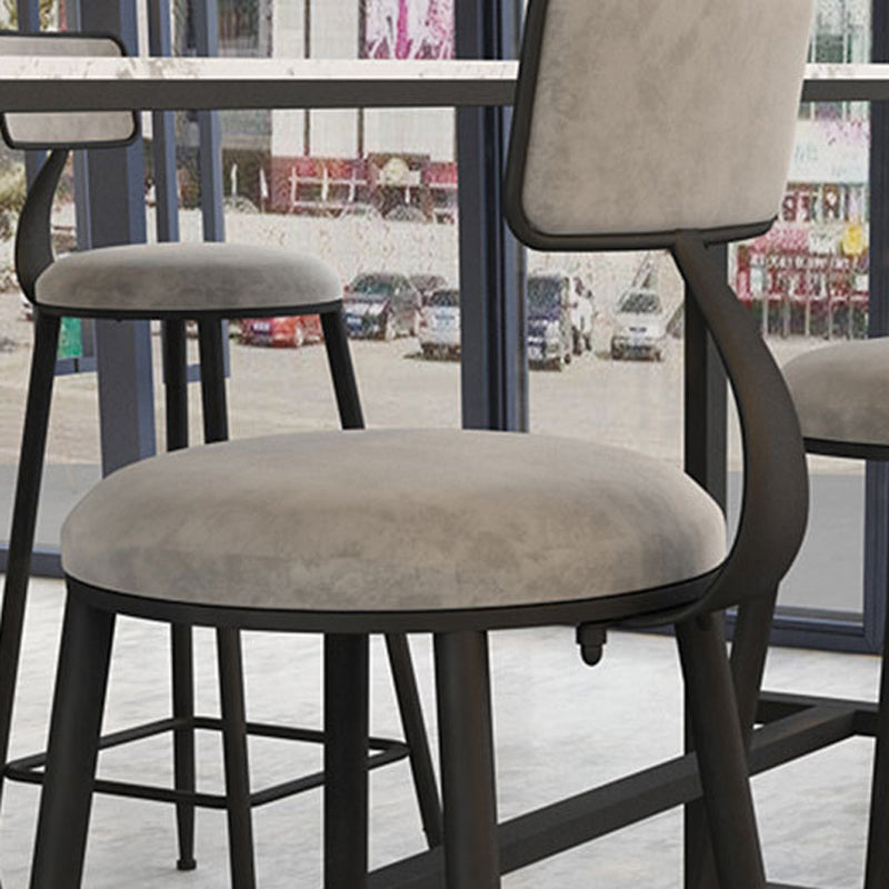 Industrial 1/2/7 Pieces Bar Table Set Rectangle Marble Counter Table with High Stools