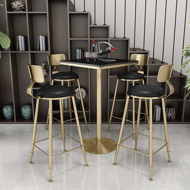 Glam 1/3/5 Pieces Faux Marble Bar Table Set Fixed Table Counter Set for Home Use