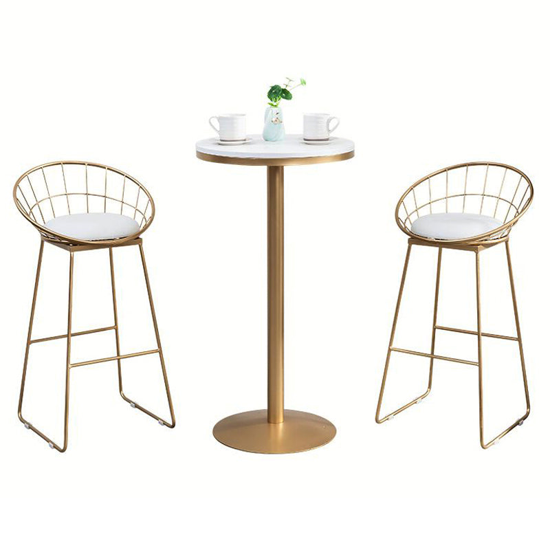 Glam 1/2/3 Pieces Faux Marble Bar Table Set Fixed Table Counter Set for Home Use