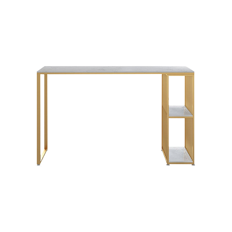 Industrial 1/3 Pieces Bar Table Set Rectangle Marble Counter Table with High Stools