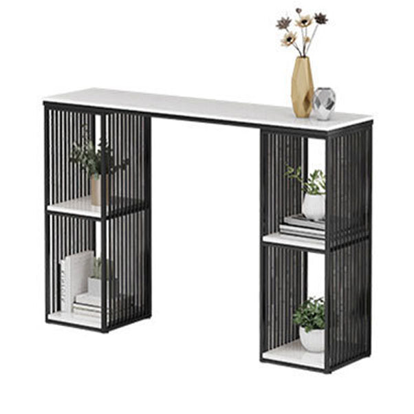 Industrial 1/3 Pieces Bar Table Set Rectangle Marble Counter Table with High Stools