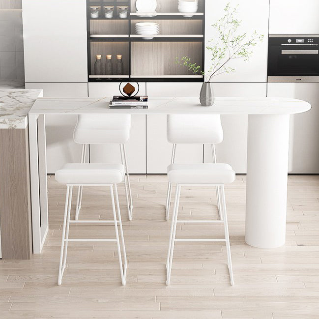 Modern 1/2/3/5 Pieces Bar Table Set Rectangle Stone Bar Table with High Stools