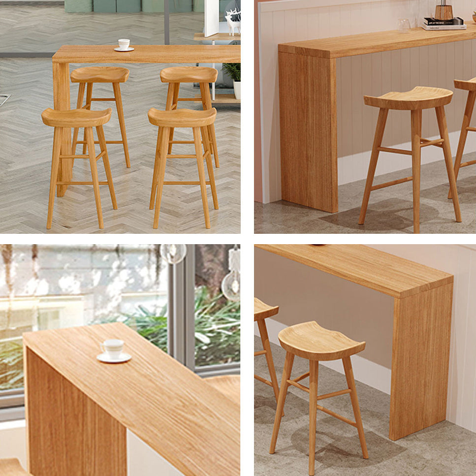 Modern 1/2/5/9 Pieces Bar Table Set Rectangle Bar Table with Wooden High Stools