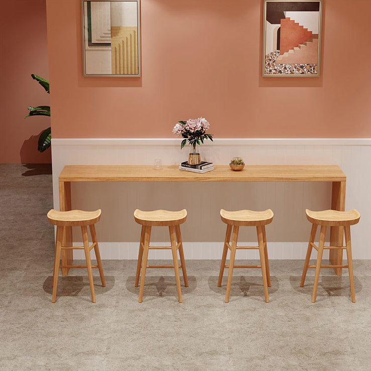 Modern 1/2/5/9 Pieces Bar Table Set Rectangle Bar Table with Wooden High Stools