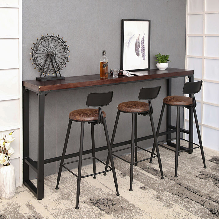 1/4/7 Pieces Industrial Rectangular Pub Table Set Wooden Counter Table with High Stools