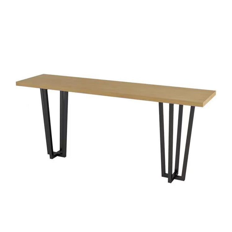 Coffee Shop Glam Bar Height Table Double Pedestal Solid Wood Hall/Pub Table