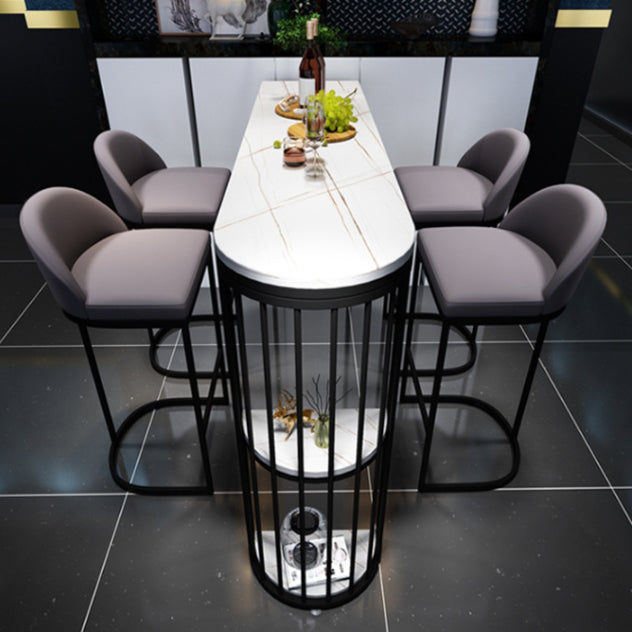 Glam Indoor Bar/Dinette Table with Storage Double Pedestal Bistro Bar Desk