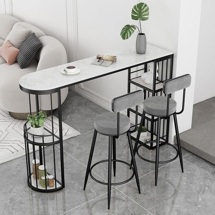 Double Pedestal Bar Stool Table Living Room Stone Bar Height Pub Table