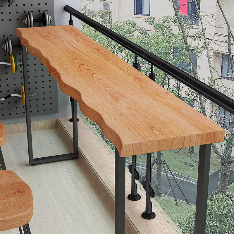 Glam Sled Bistro Bar Table Solid Wood Indoor Bar Height Pub Table in Natural