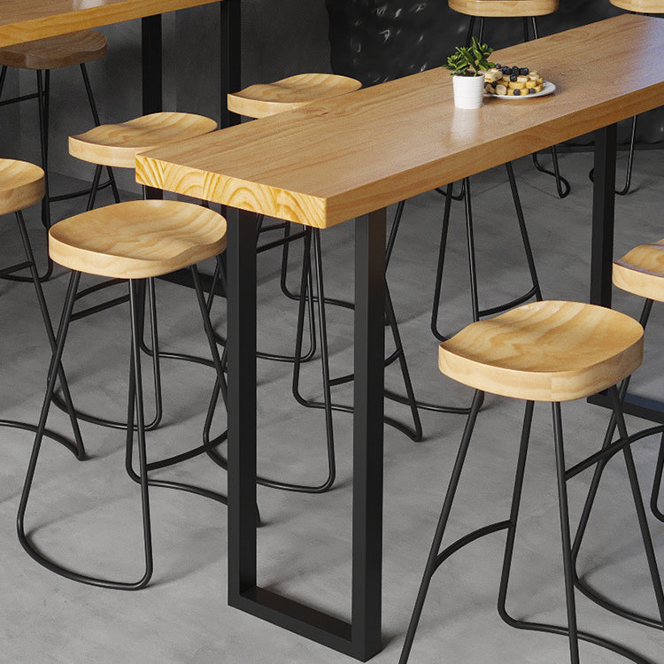 Glam Sled Bistro Table Solid Wood Indoor Natural Bar Wine Table